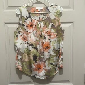 Floral sleeveless blouse